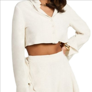 Showpo Cream Linen Skirt Size 4 New